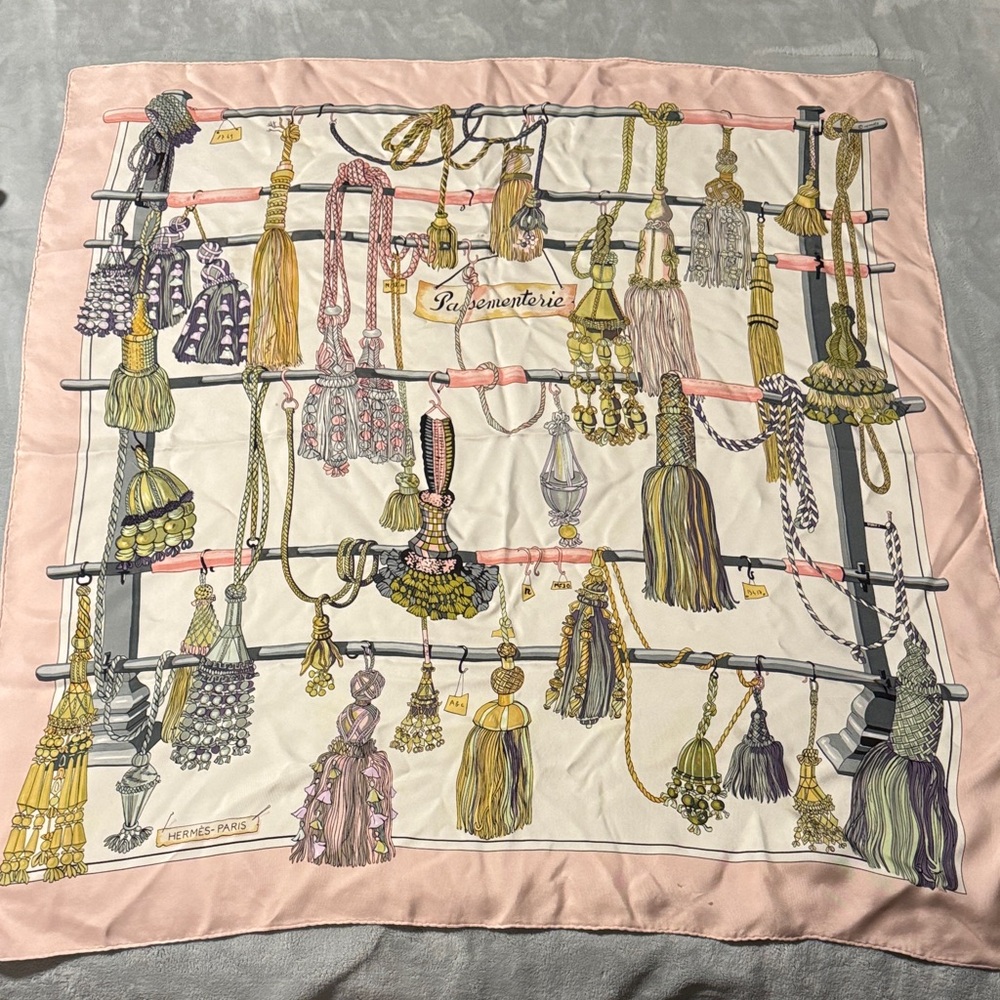 Hermes Pastel Tassel Silk Scarf